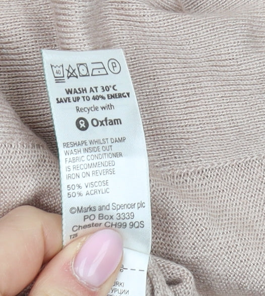 Womens UK Size 8 Marks and Spencer Beige Cardigan Jumper