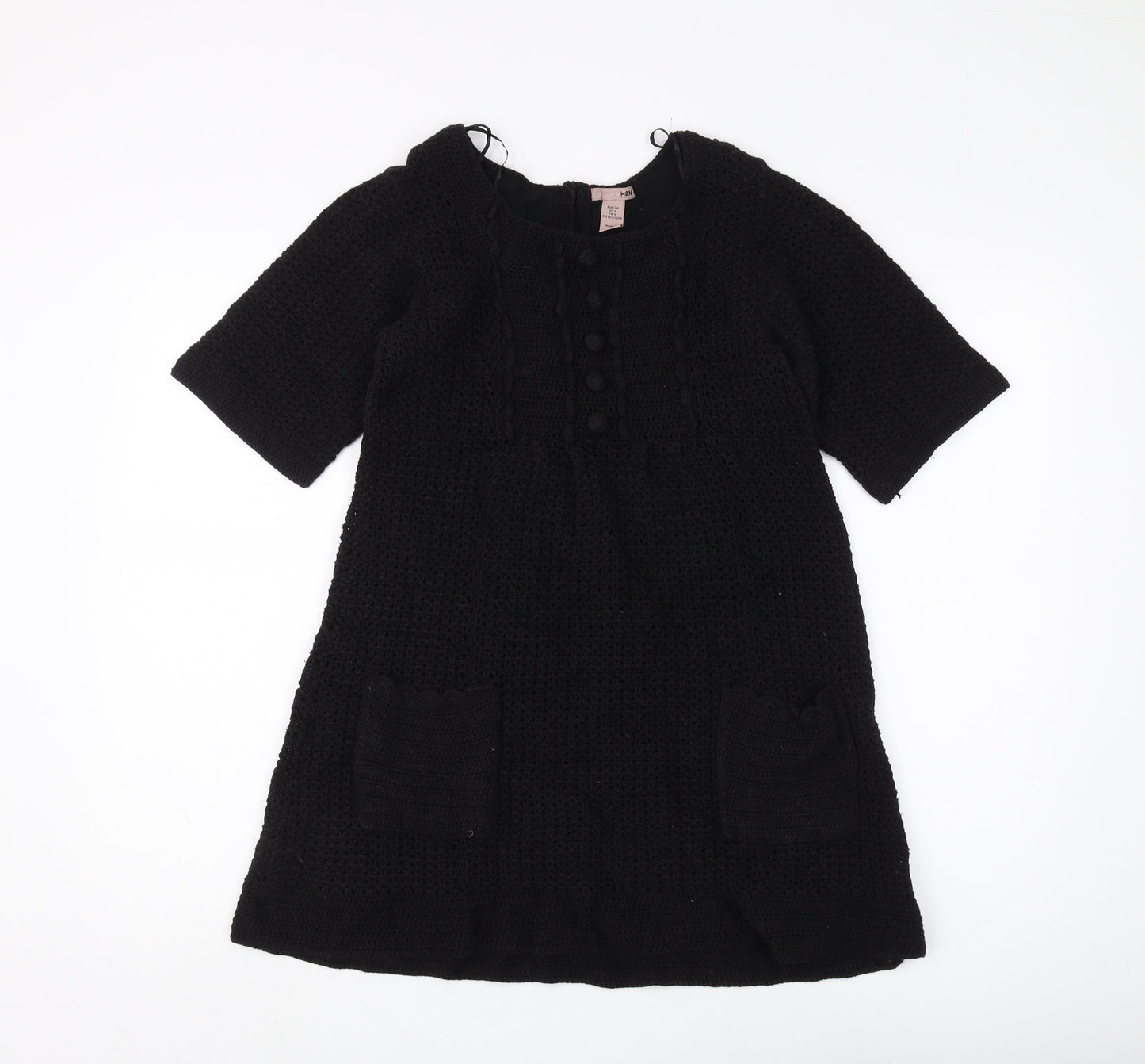 H&M Women's Black Knit Dress Size 6 Casual