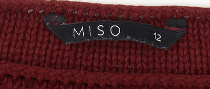 Womens UK Size 12 Miso Red Pullover Jumper