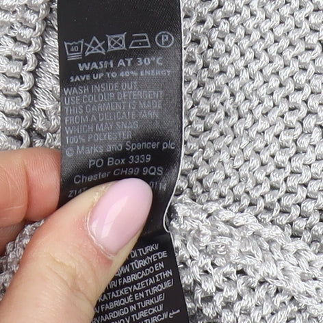 Womens UK Size 10 Marks and Spencer Silver Cardigan Jumper
