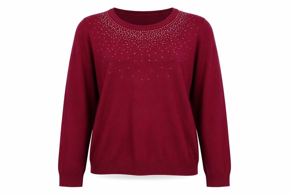 Womens UK Size L Mudflower Red Pullover Jumper