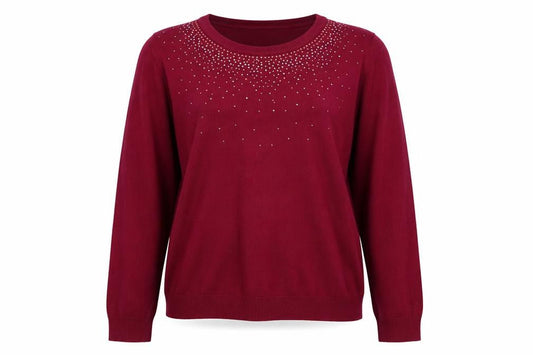 Womens UK Size L Mudflower Red Pullover Jumper