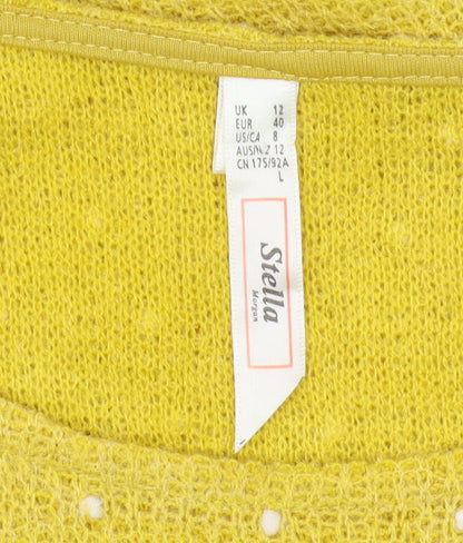 Womens UK Size 12 Stella Yellow Pullover Jumper