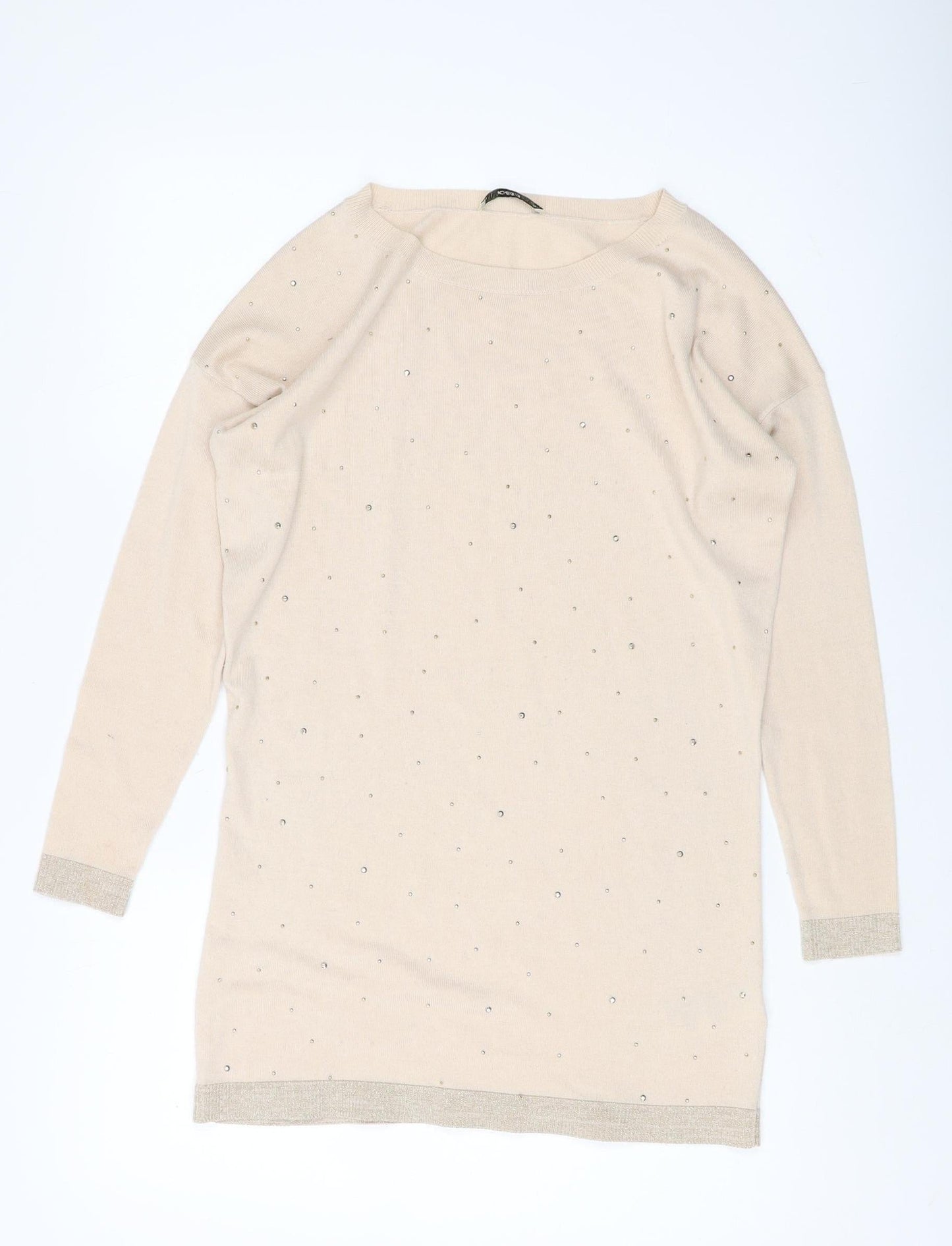 Womens UK Size XS Oasis Beige Pullover Jumper