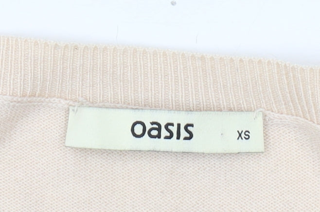 Womens UK Size XS Oasis Beige Pullover Jumper