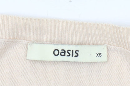Womens UK Size XS Oasis Beige Pullover Jumper