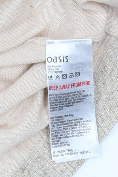 Womens UK Size XS Oasis Beige Pullover Jumper