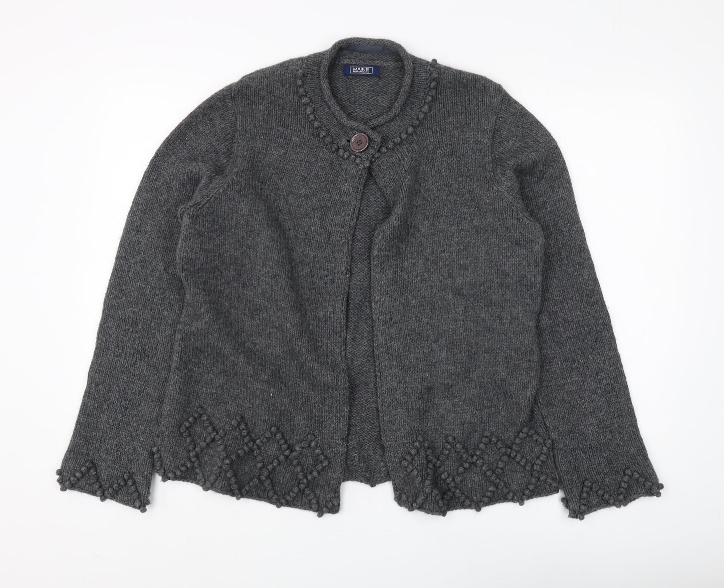 Womens UK Size 14 Debenhams Grey Cardigan Jumper