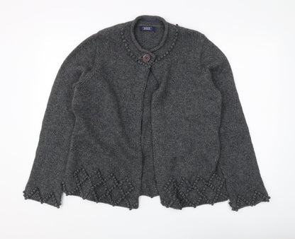 Womens UK Size 14 Debenhams Grey Cardigan Jumper