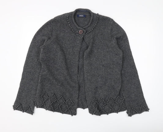 Womens UK Size 14 Debenhams Grey Cardigan Jumper