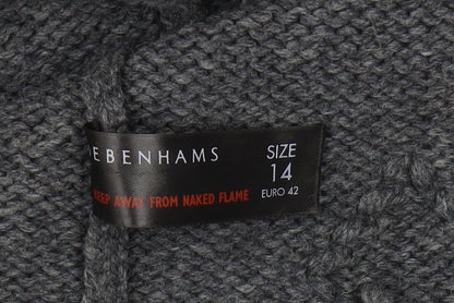 Womens UK Size 14 Debenhams Grey Cardigan Jumper