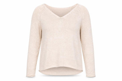 Basic Women's Beige V-Neck Pullover Jumper Size 12