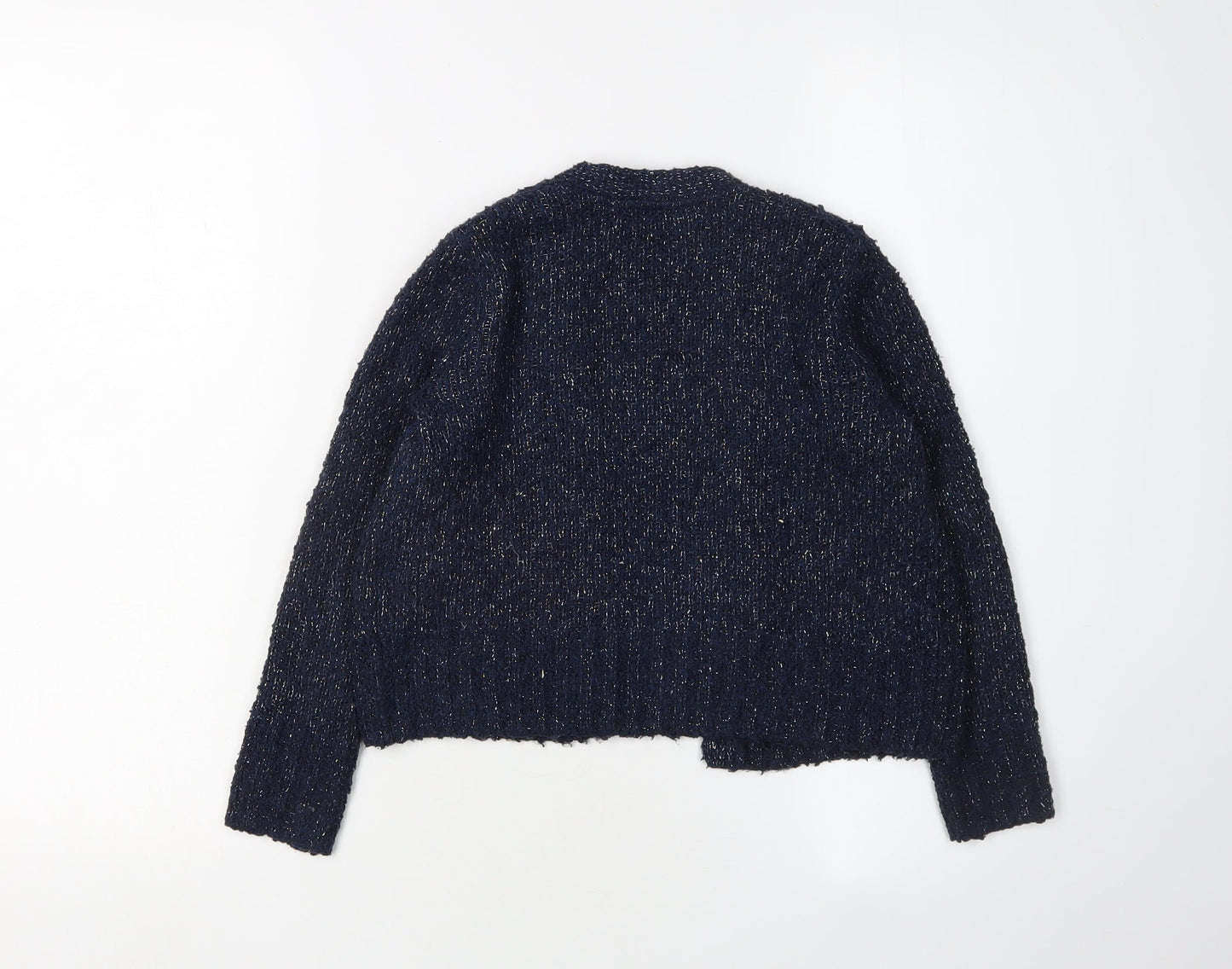 GAP Girls' Blue Cardigan 6-7 Years Open Knit Sweater