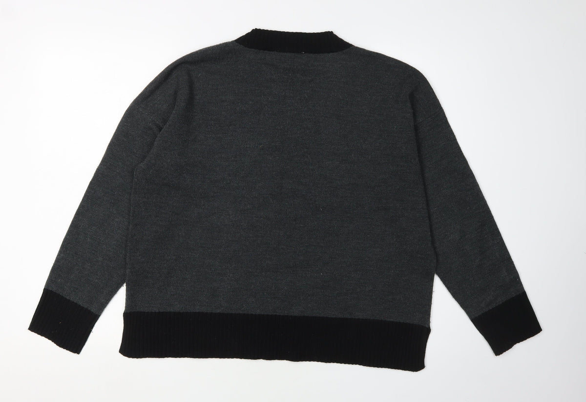 Womens UK Size L French Connection Grey Pullover Jumper