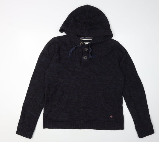 SoulCal & Co Men's Black L Hooded Henley Jumper