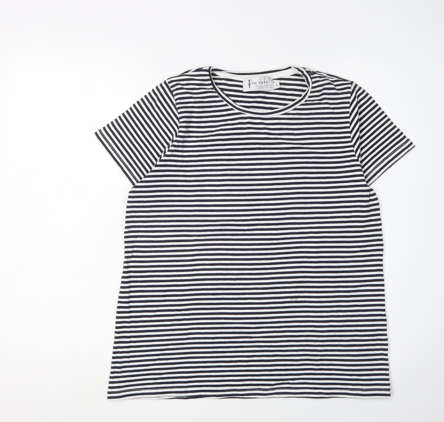 Tif Tiffy Women's Striped T-Shirt, Black/White, Medium
