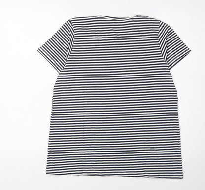 Tif Tiffy Women's Striped T-Shirt, Black/White, Medium