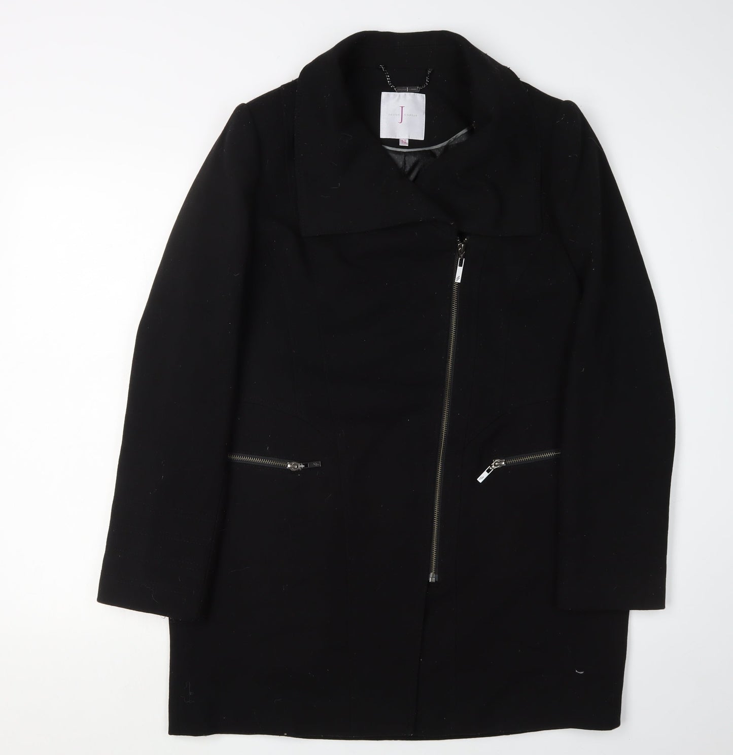 Womens UK Size 12 Jasper Conran Black Motorcycle Jacket