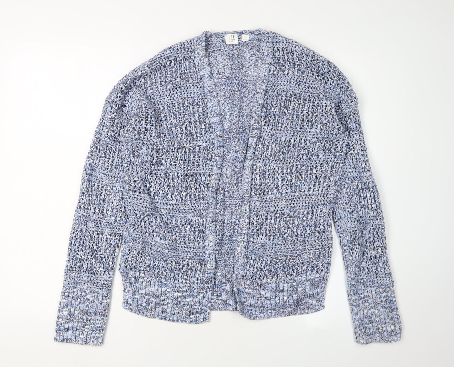 GAP Women's Blue Knit Open-Knit Cardigan M