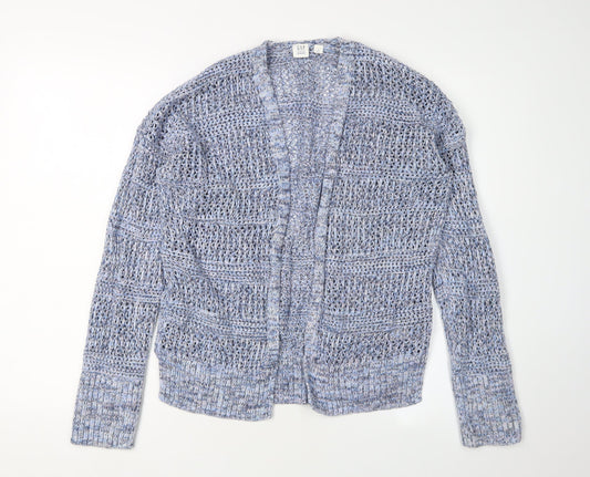 GAP Women's Blue Knit Open-Knit Cardigan M