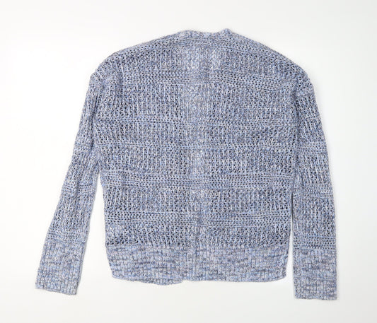 GAP Women's Blue Knit Open-Knit Cardigan M