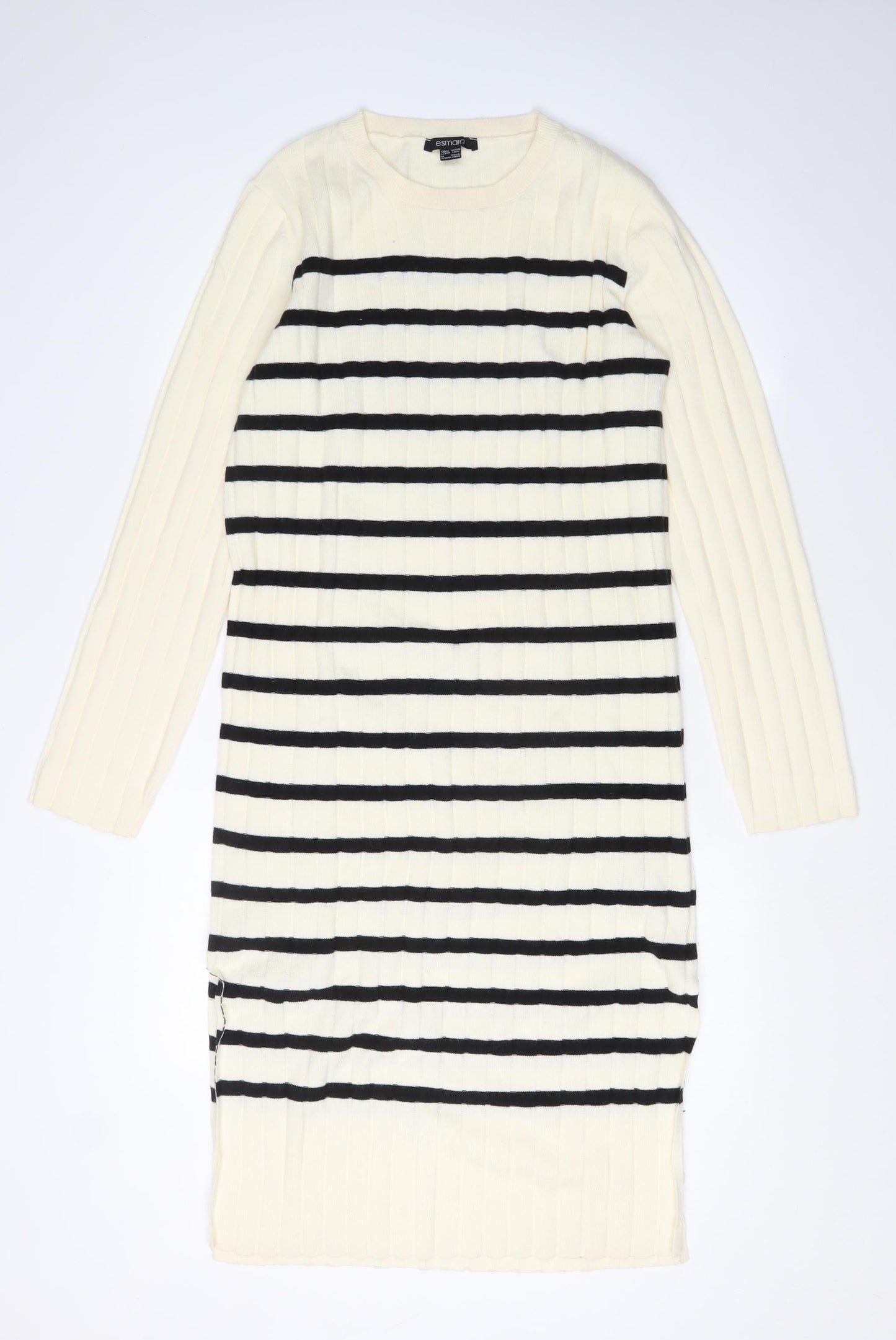 Esmara Women's Striped Jumper Dress Ivory 16
