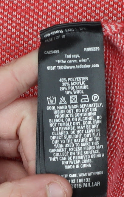 Ted Baker Men's Red Crew Neck Pullover Jumper 3XL