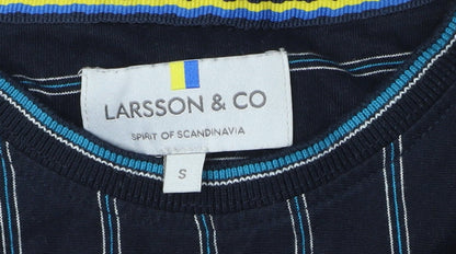 Larsson & Co Men's Black Small Striped T-Shirt