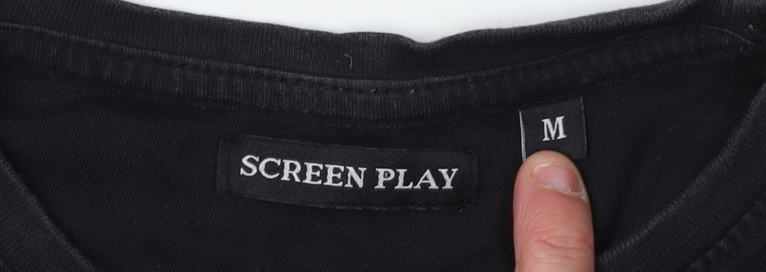 Screen Play Men's Black Vintage Car T-Shirt M