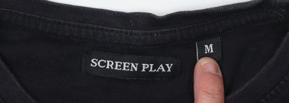 Screen Play Men's Black Vintage Car T-Shirt M