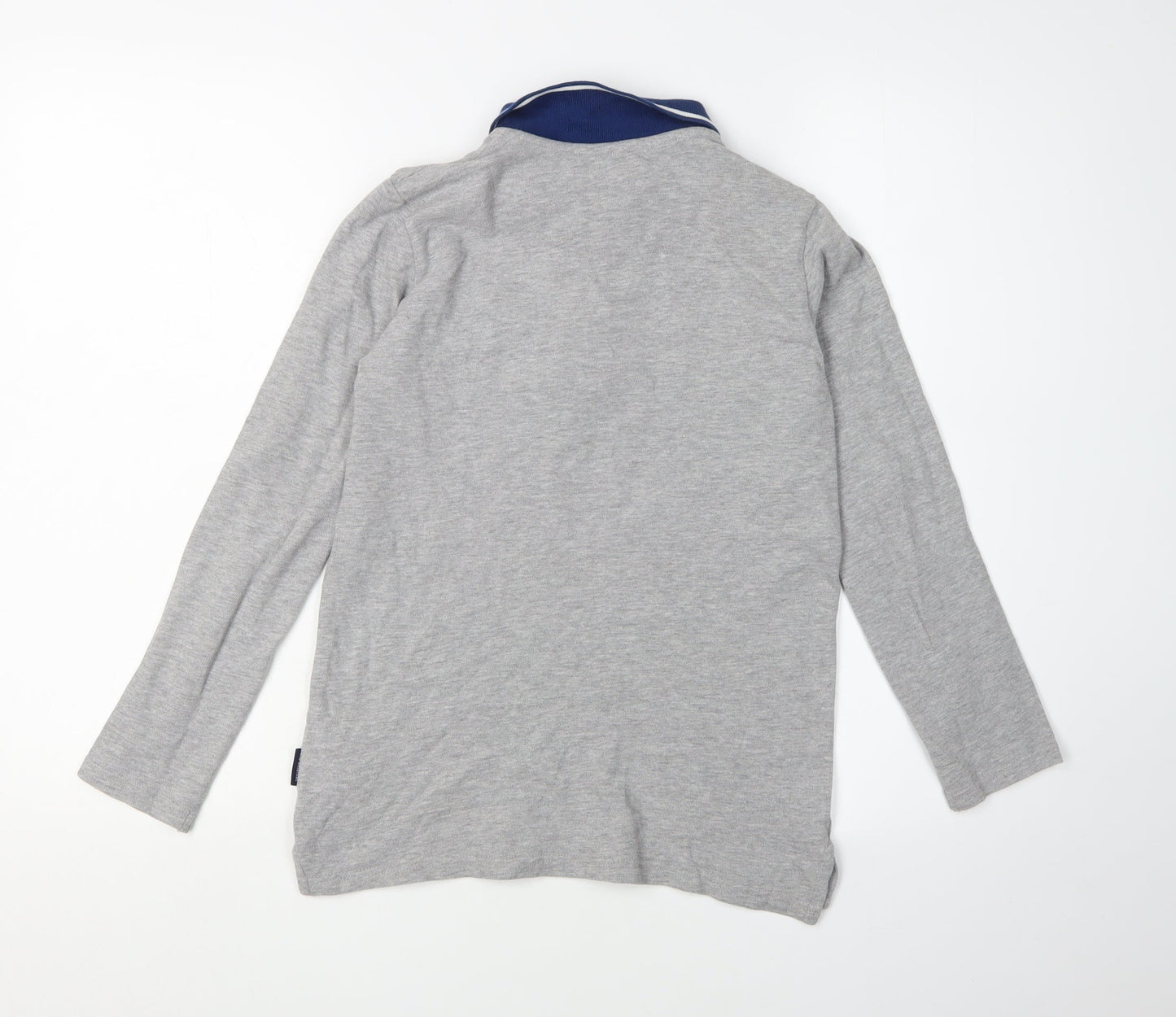 Ben Sherman Boys Grey Polo Long Sleeve 10-11 Years Logo Cotton