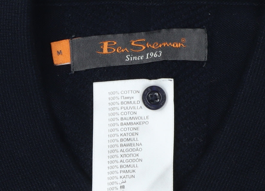 Ben Sherman Men’s Black Cotton Short Sleeve Polo Size M