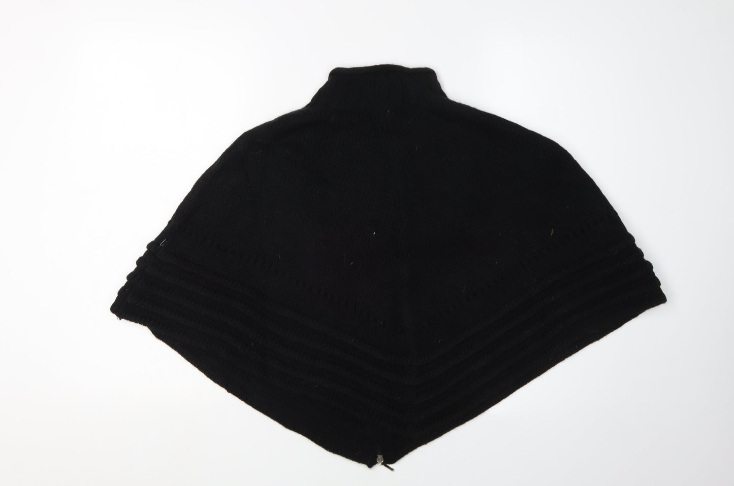 Meiv Women's Black Cape Knit Jumper, Size M, Full Zip