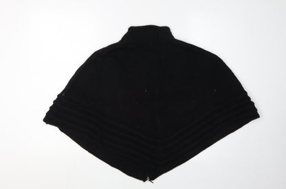 Meiv Women's Black Cape Knit Jumper, Size M, Full Zip