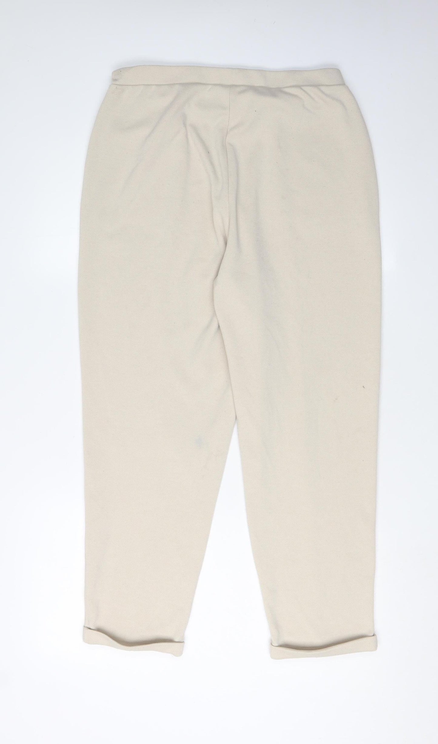 MNG Women's Beige Cropped Trousers, Size L