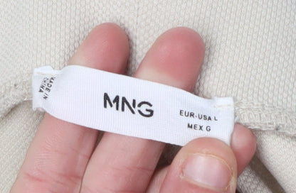 MNG Women's Beige Cropped Trousers, Size L