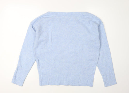 Womens UK Size XS ICHI Blue Pullover Jumper