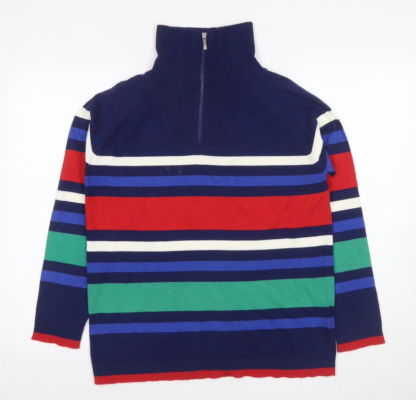 Womens UK Size S ISLE Multicoloured Full Zip Jumper