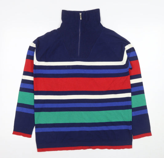 Womens UK Size S ISLE Multicoloured Full Zip Jumper