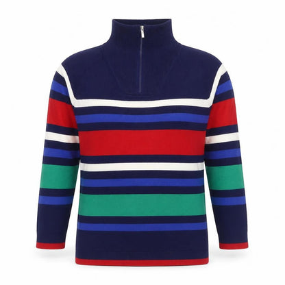 Womens UK Size S ISLE Multicoloured Full Zip Jumper