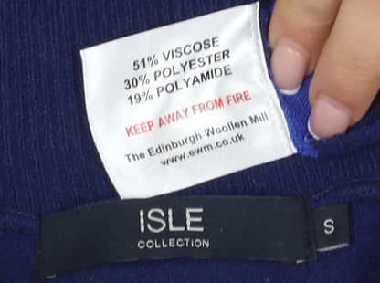 Womens UK Size S ISLE Multicoloured Full Zip Jumper