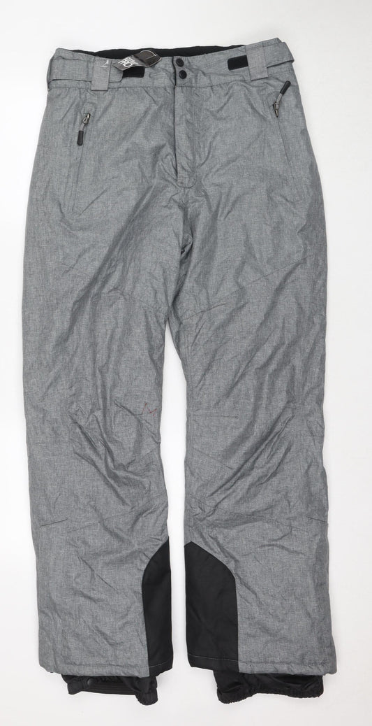 Crivit Men's Grey Snow Pants L Waterproof Insulated