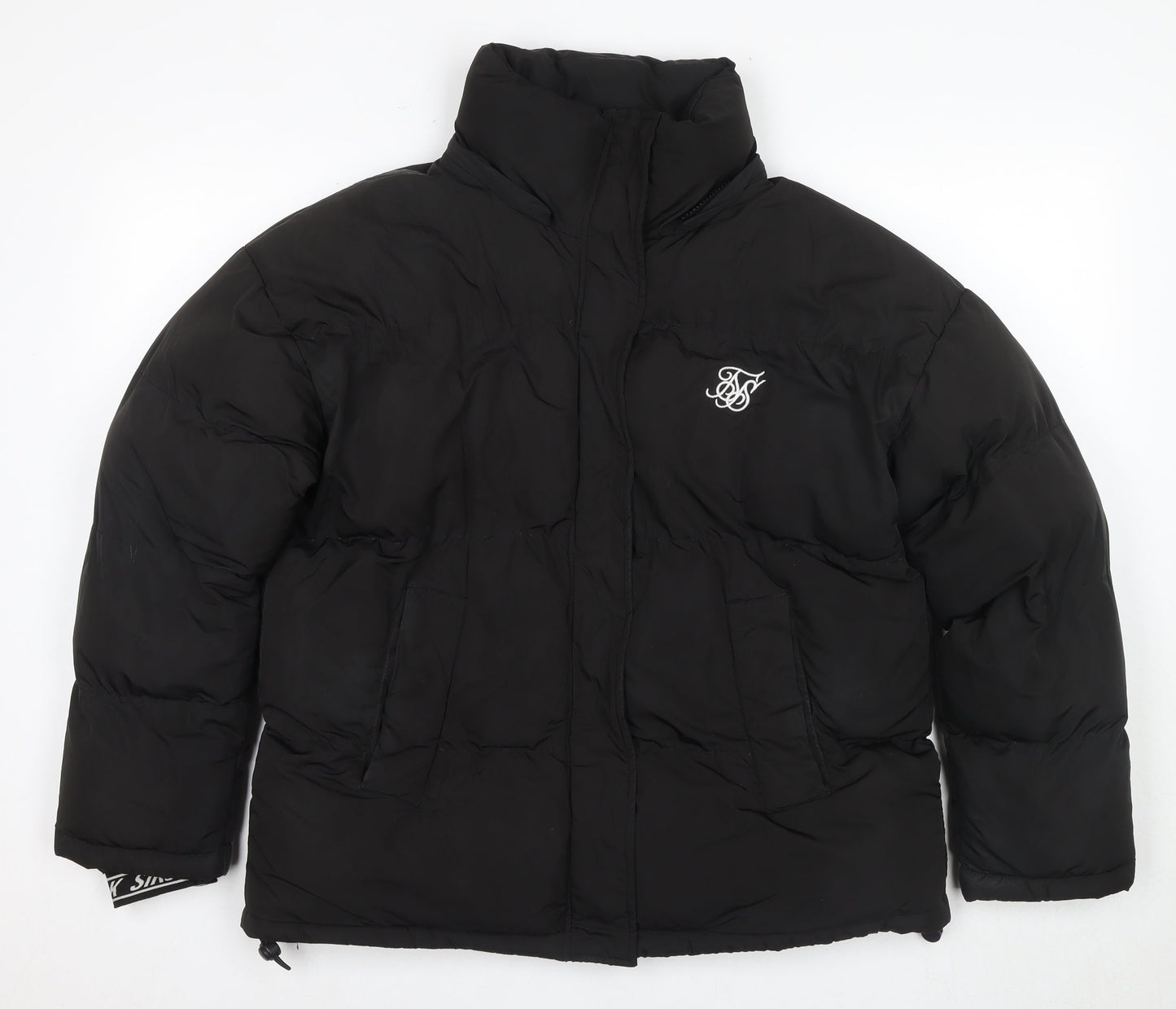 SikSilk Women’s Black Puffer Jacket Size 12 Hooded Winter
