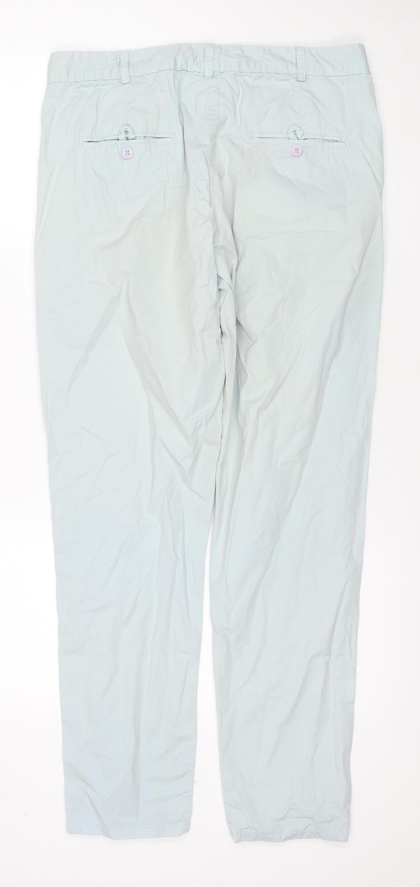 Womens UK Size 12 French Connection Regular Fit Straight Blue Trousers