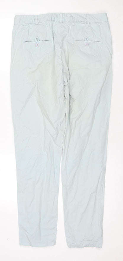 Womens UK Size 12 French Connection Regular Fit Straight Blue Trousers