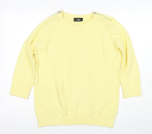 Womens UK Size 2 Wallis Yellow Pullover Jumper