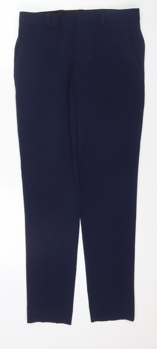 Womens UK Size 10 ASOS Slim Fit Straight Blue Trousers