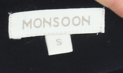 Womens UK Size S Monsoon Black Full Zip Jumper
