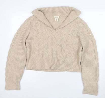 Banana Republic Women's Beige Cable-Knit Jumper L