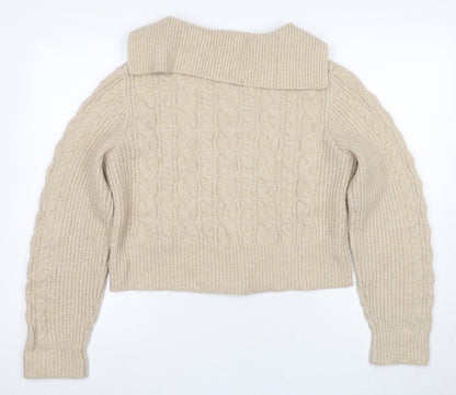 Banana Republic Women's Beige Cable-Knit Jumper L